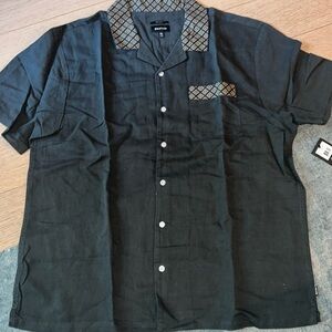 Brand new washed black men’s short sleeve button down shirt - Brixton